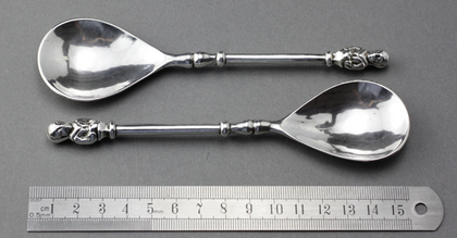 Guild of Handicraft Arts & Crafts Silver Apostle Spoons (Pair) - George Henry Hart